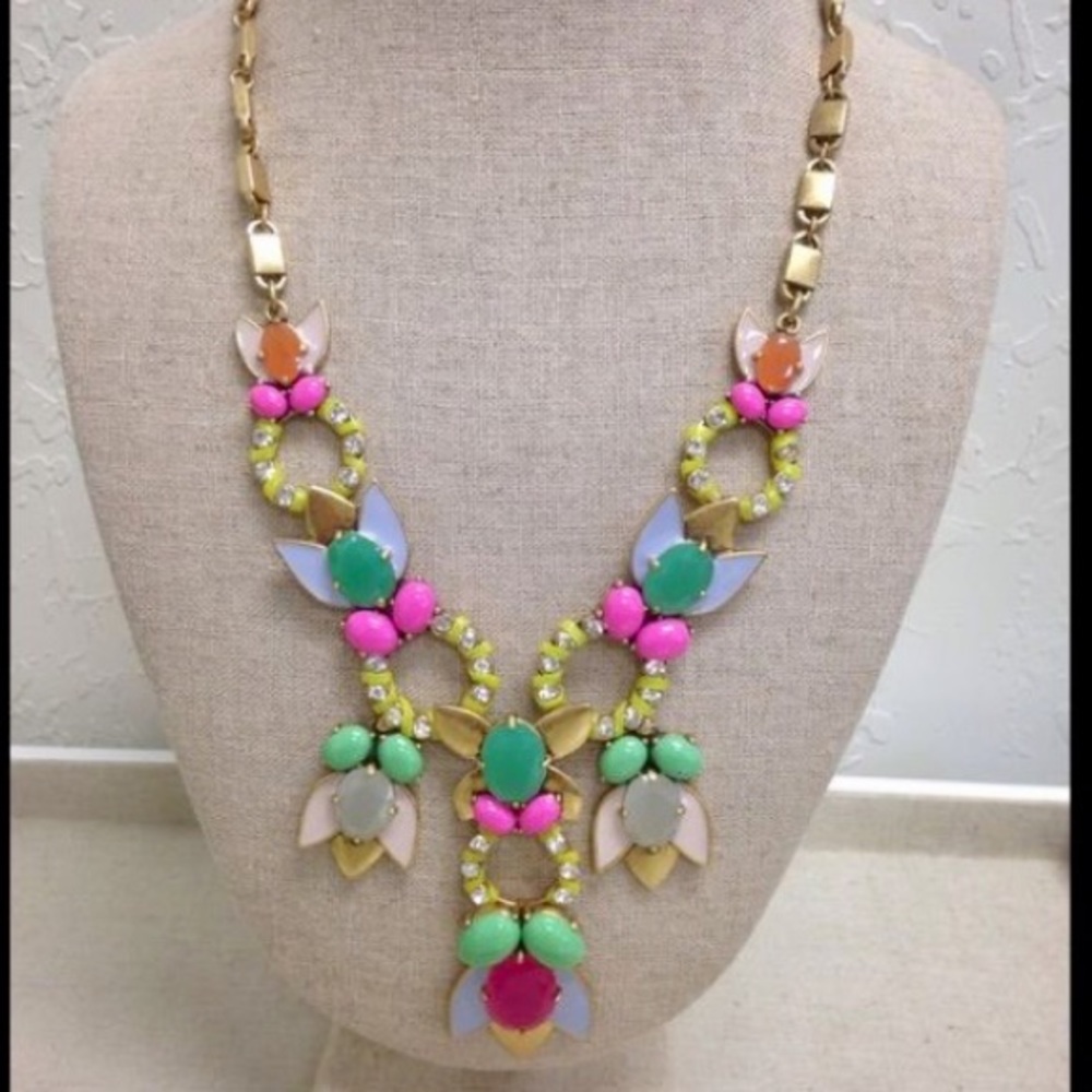 Stella & Dot | Neon Pink+Green Gorgeous POPTropicana NEW Statement Neckl… - Picture 10 of 12